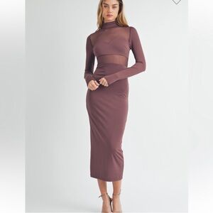Plum bodycon midi dress